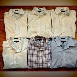 Lot of 6 Banana Republic Slim Fit Men’s M Button up dress shirts EUC